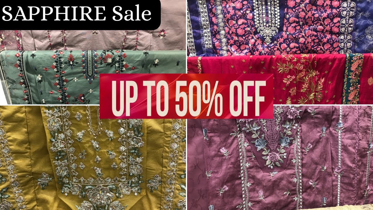 Sapphire Unstitched Suit Mid Season Sale Upto 50% OFF | June 2025