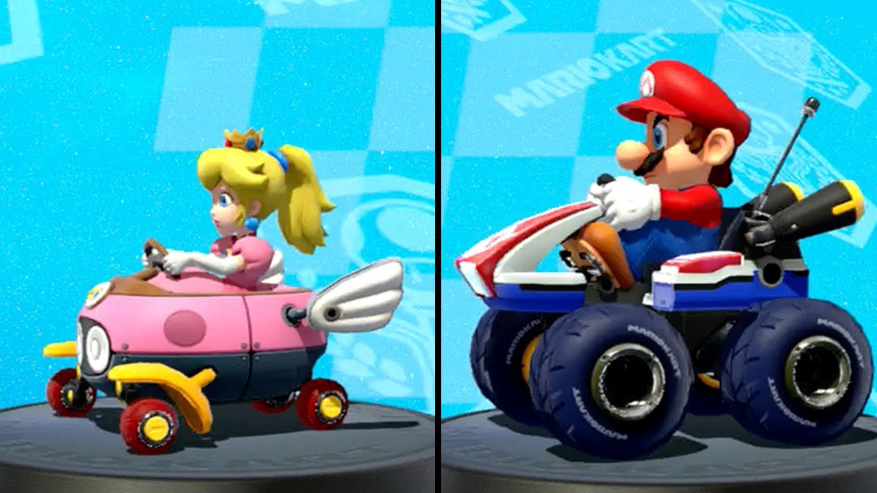 Mario Kart 8 Deluxe - Multiplayer - Peach vs Mario (Flower Cup 100cc)