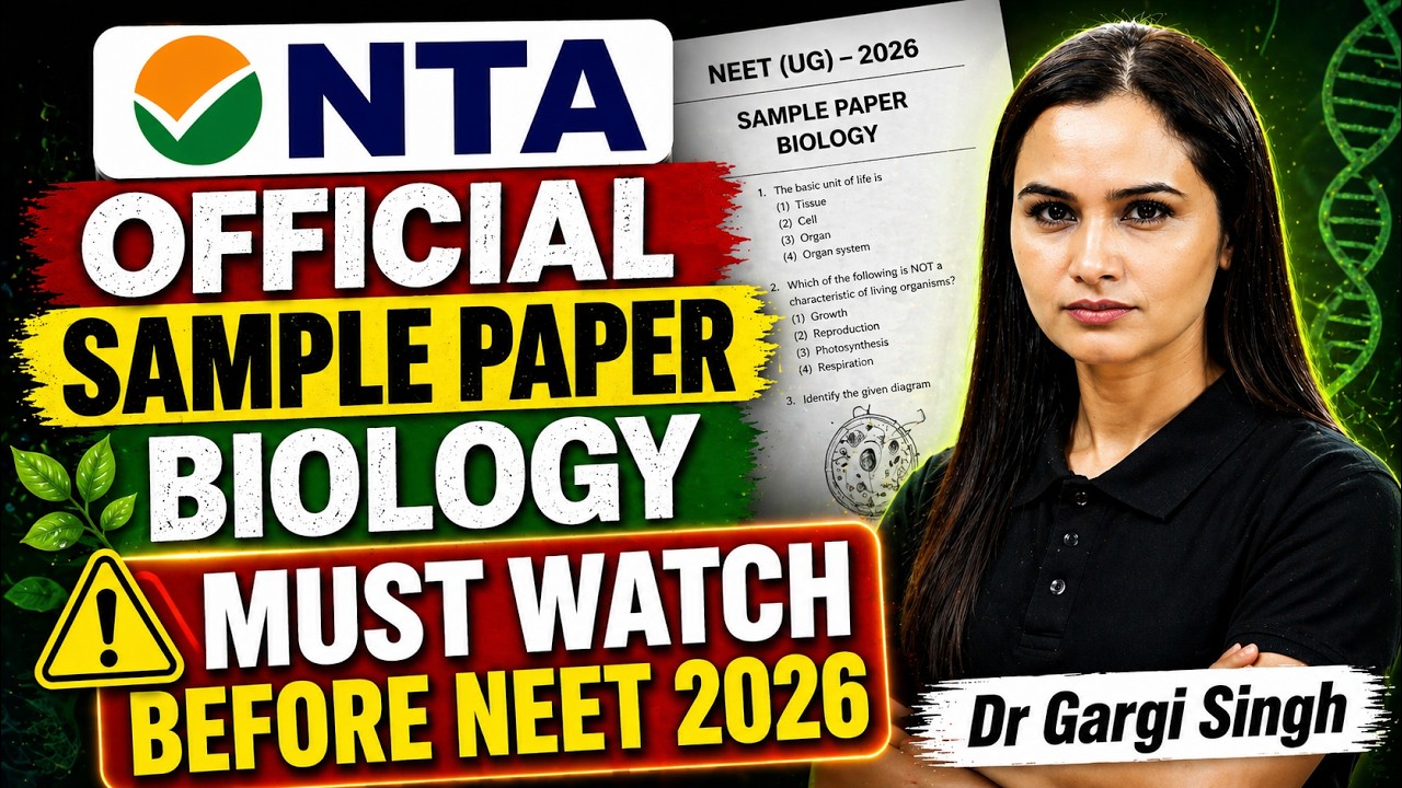🚨 Don't Miss This | NTA Official Sample Paper Biology NEET 2026 | Dr Gargi Singh
