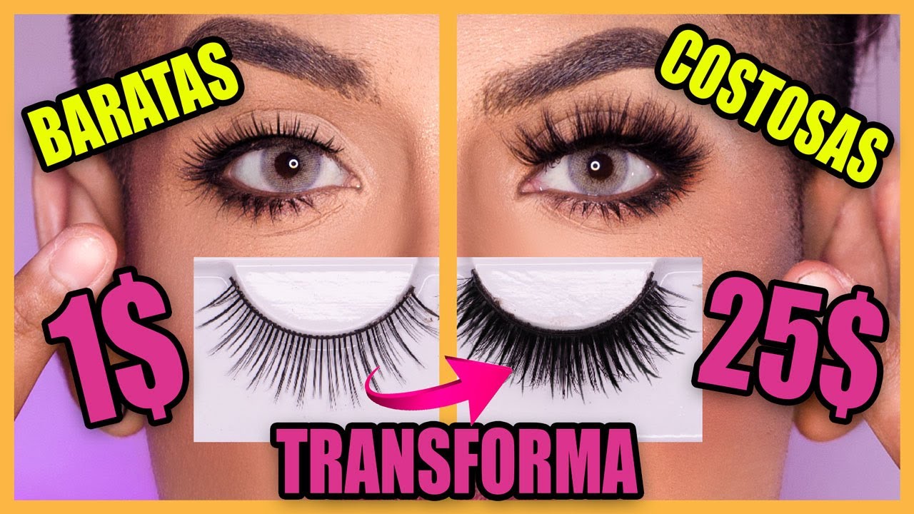 TRUCO Transformar Tus pestañas Postizas de 1$ a unas SUPER COSTOSAS - Facil paso a paso | EDDURAF