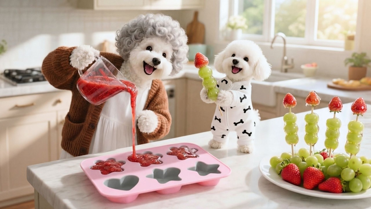 Baby Puppy is upset Mom Dog won't allow candy, Grandma Dog makes health-friendly fruit candies 🐾🍬