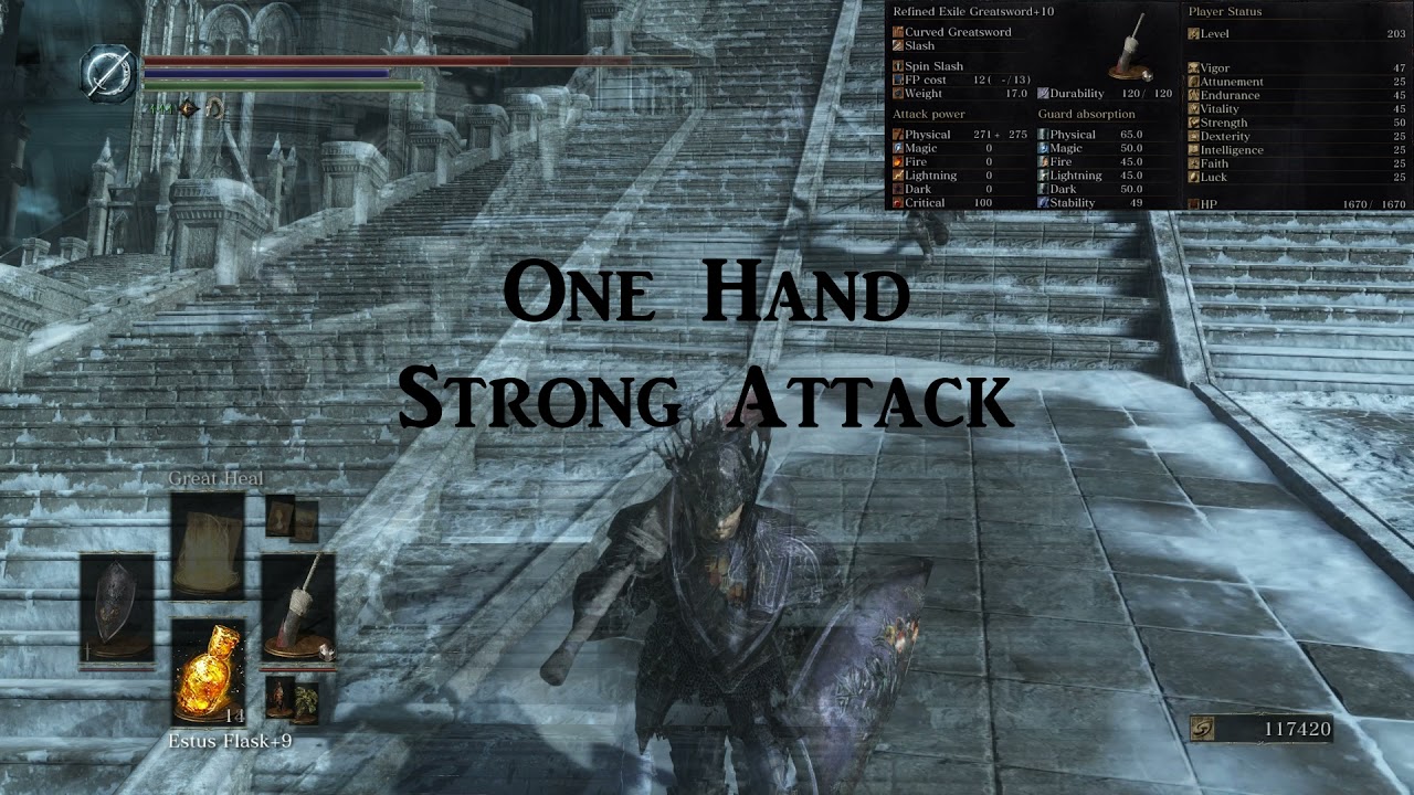 Refined Exile Great Sword +10 attack test Dark Souls 3