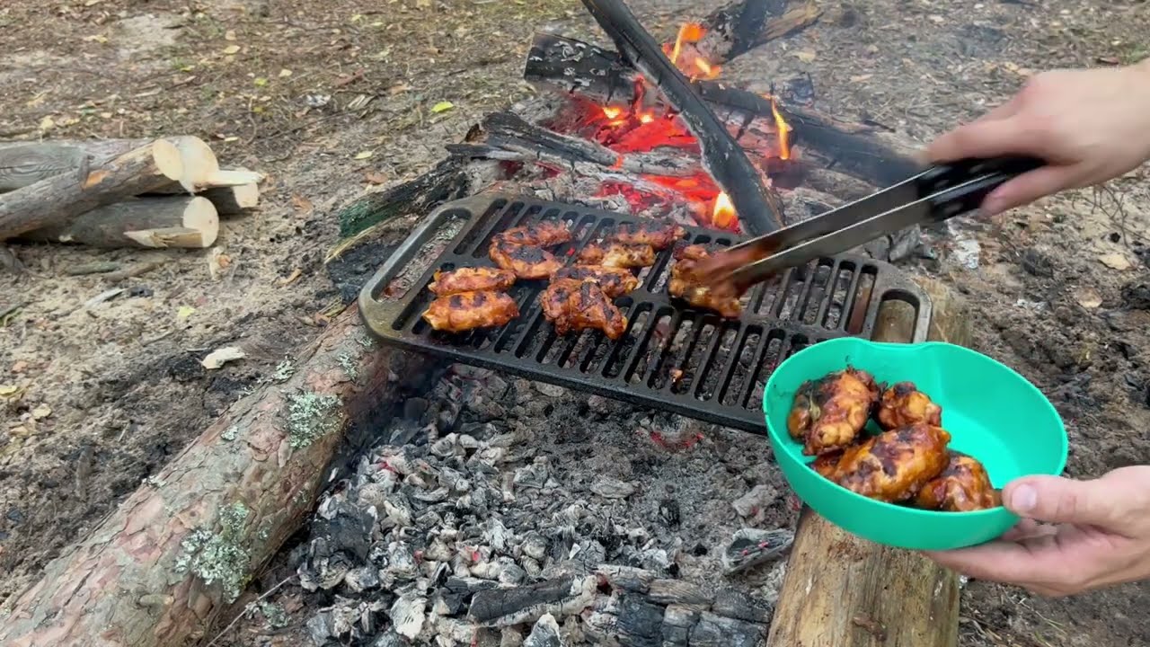 Cooking Campfire Chicken Wings