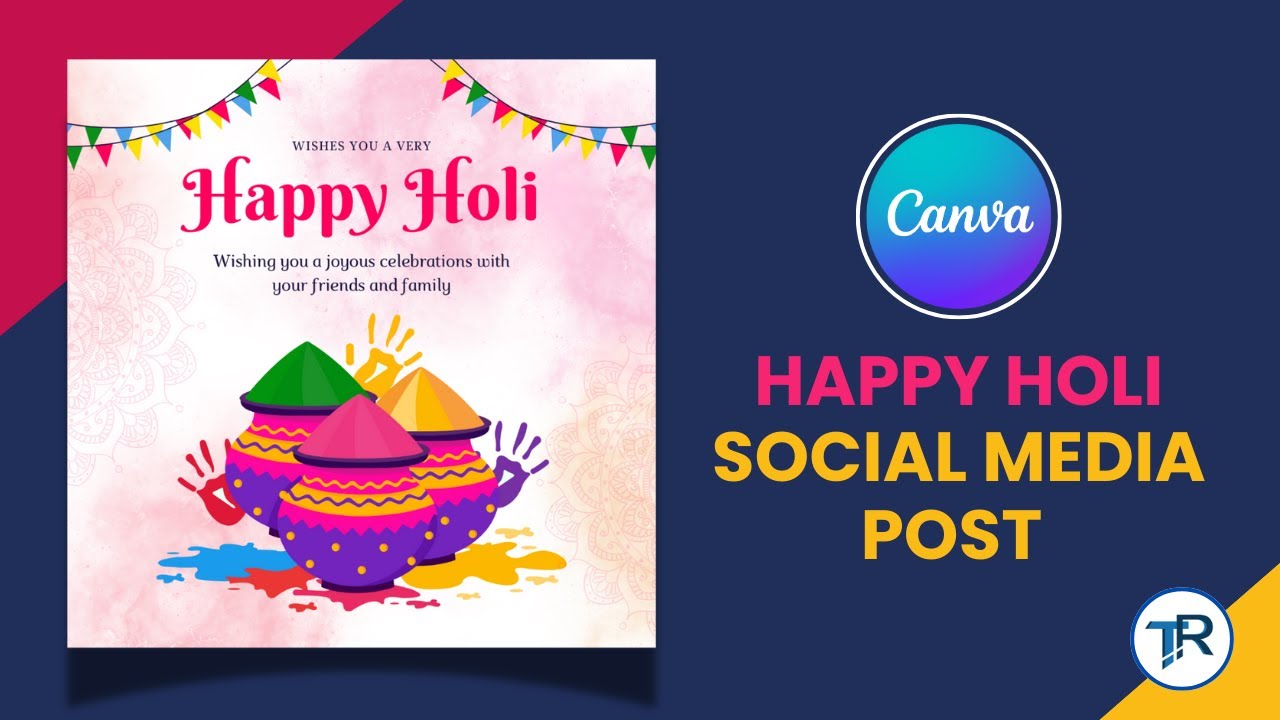 Holi Social Media Post In Canva | Canva Hindi | Holi 2025 | Social Media Post In Canva