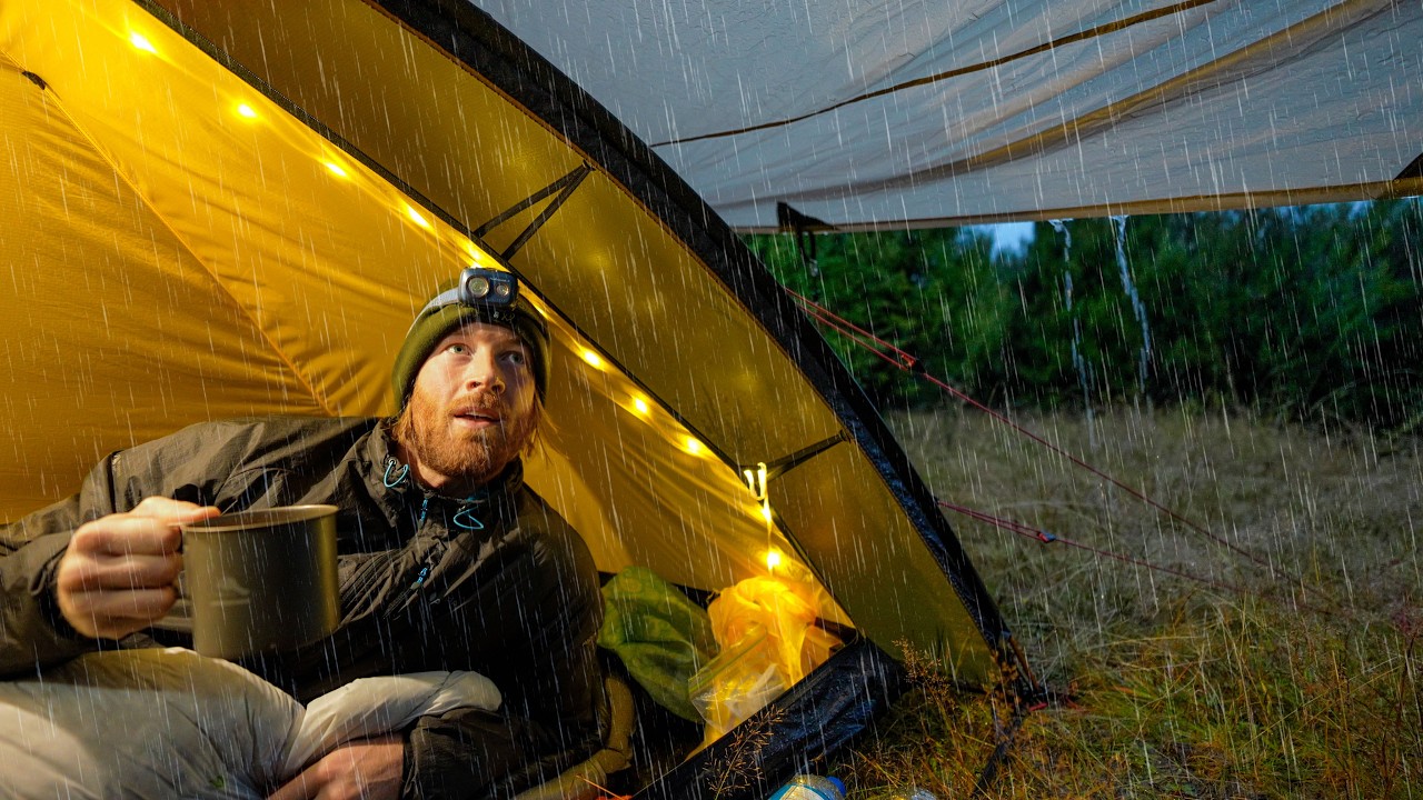 CAUGHT In The WORST RAINSTORM - ENDLESS TORRENTIAL Rain! Heavy Rain SOLO Camping 