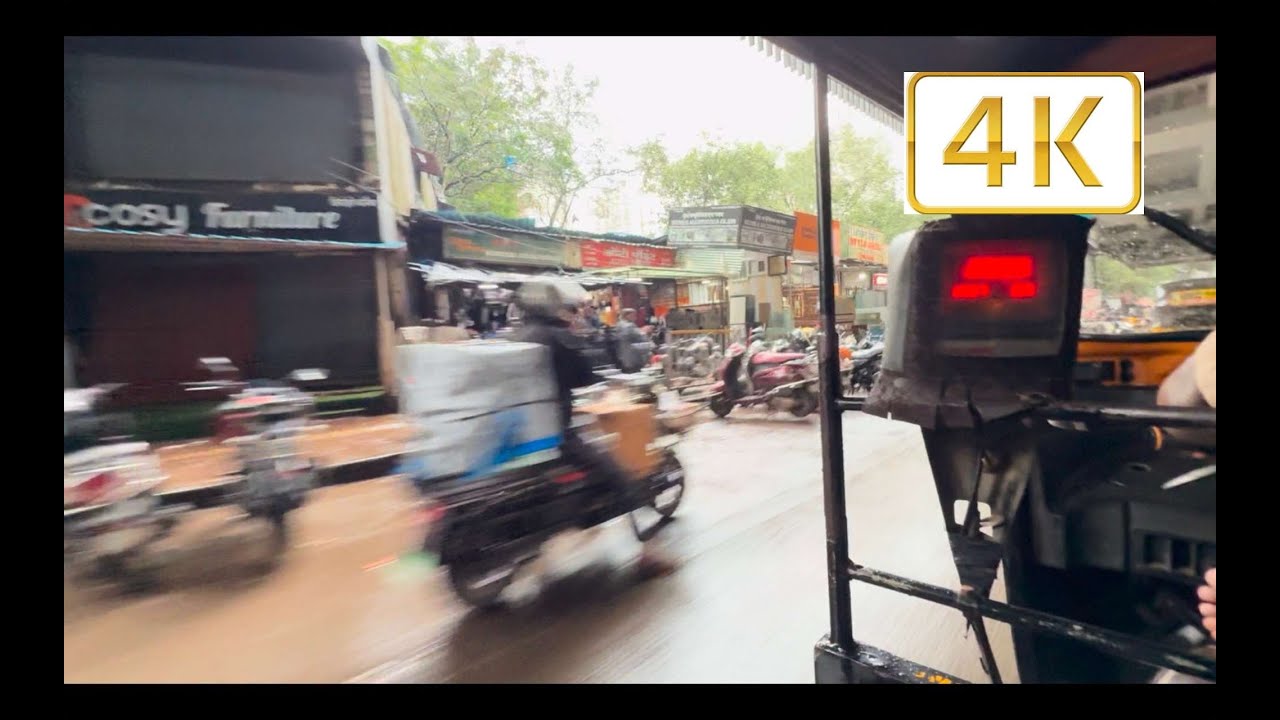 Mumbai Rains Vlog: Home to Work Tuk Tuk  Ride Auto Rickshaw 4K