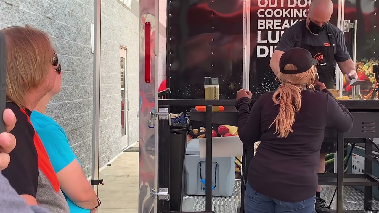 Blackstone Griddle More Tour video (Concord, NC). Todd Toven making his famous TODDALONI.