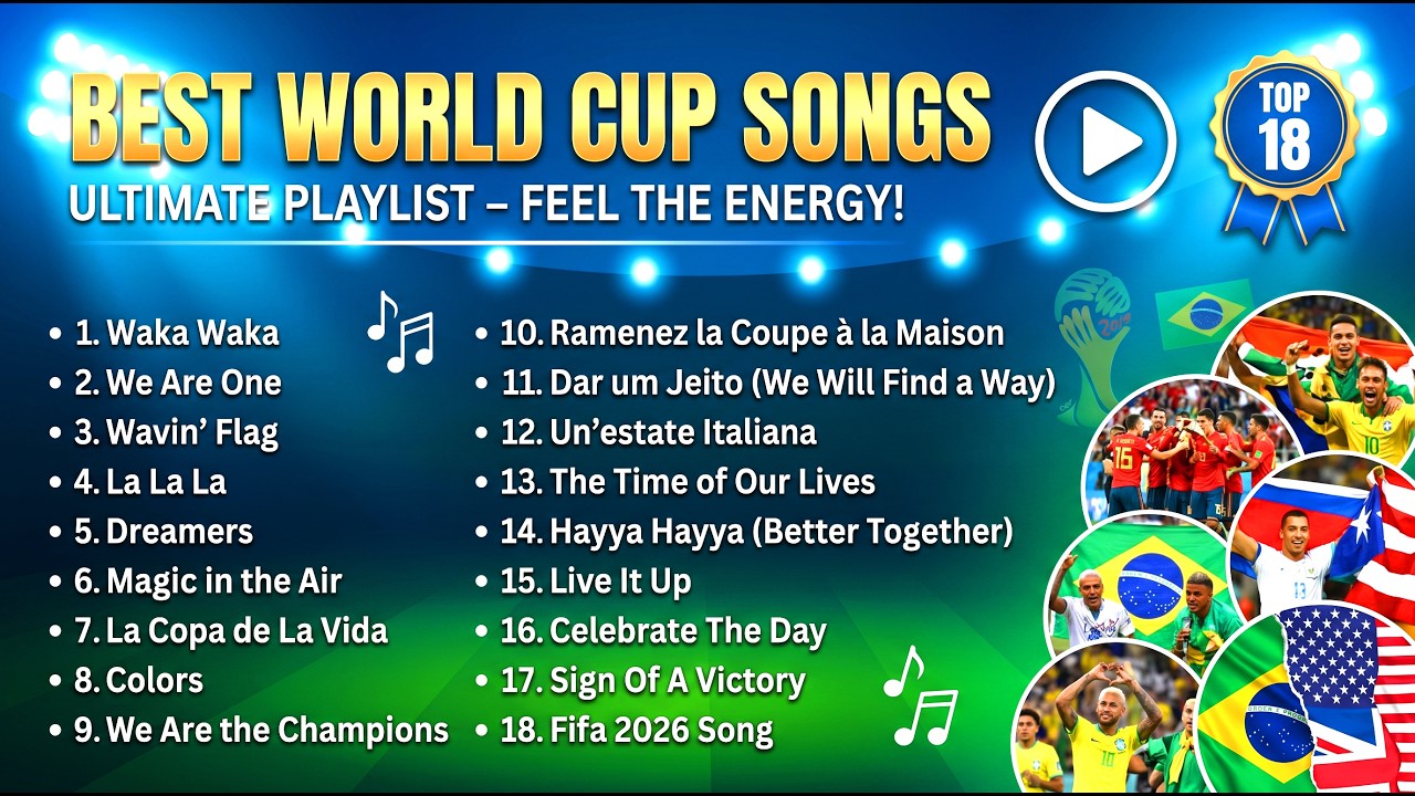 🏆 THE BEST World Cup Songs Playlist of All Time ⚽️ (Waka Waka, Dreamers, to FIFA 2026!)