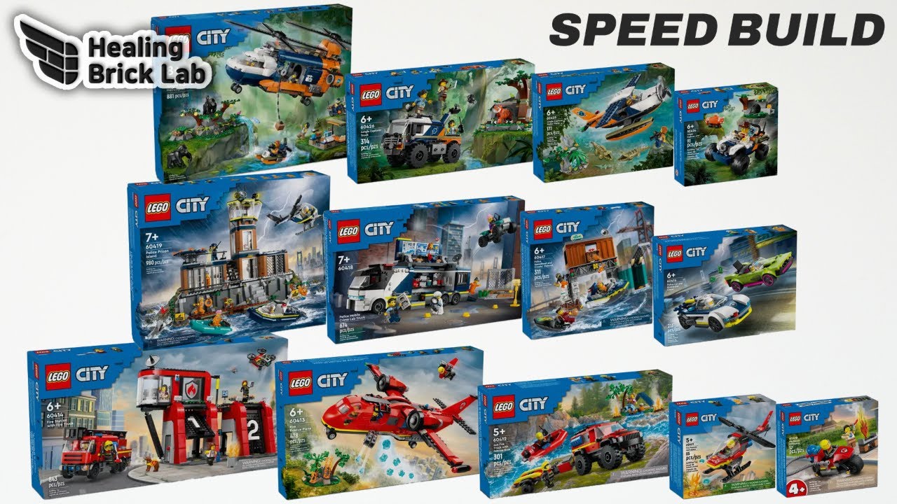 COMPILATION Lego City 2024 Jungle, Fire, Police sets Speed Build