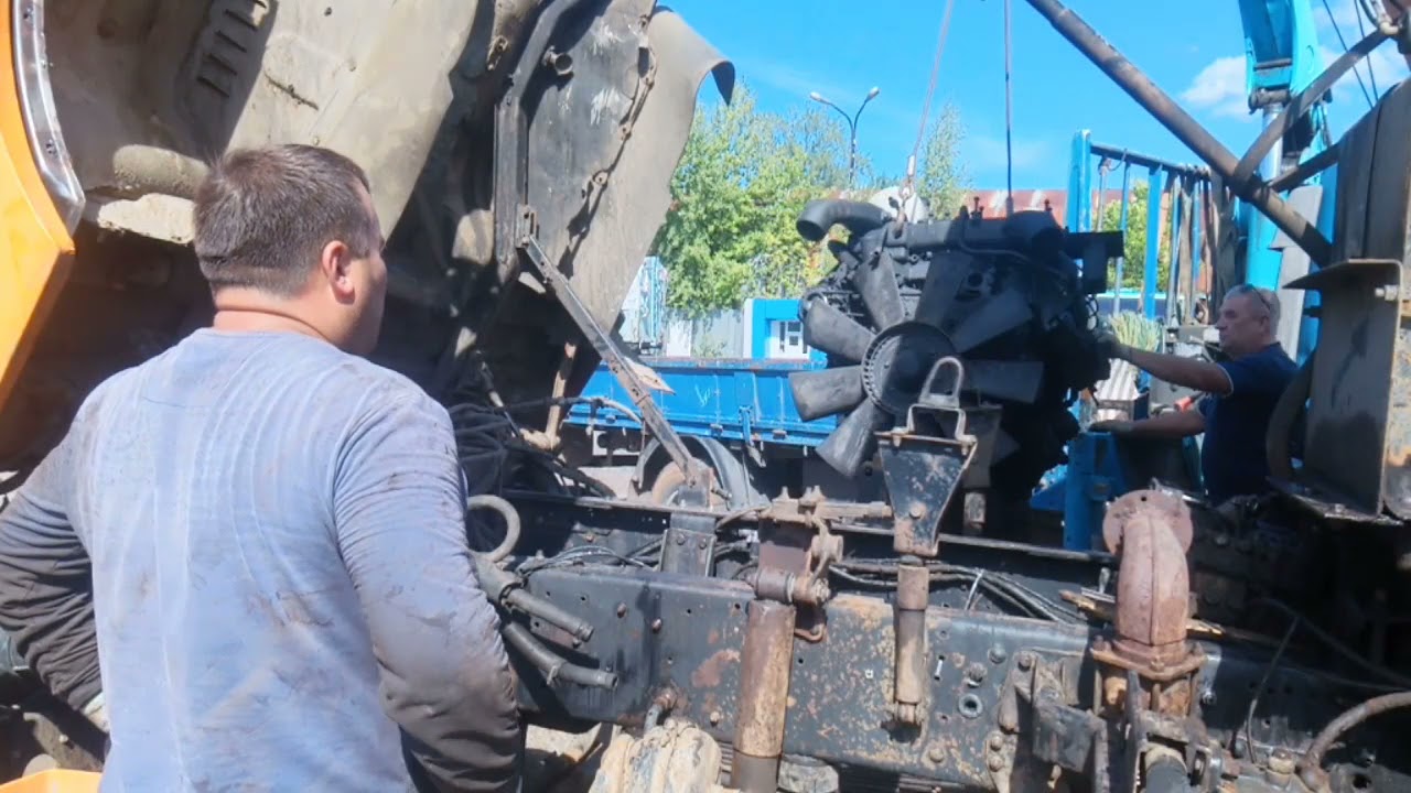 Установка двигателя камаз 6520 самосвал, после капитального ремонта. Камаз по низу рынка.