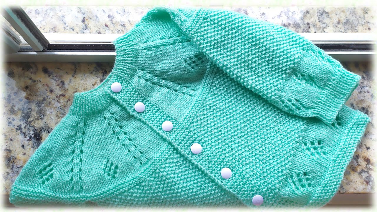 КАРДИГАН ВЯЗАНЫЙ ДВУМЯ СПИЦАМИ 2 ГОДА МОДЕЛЬ RODRIGO