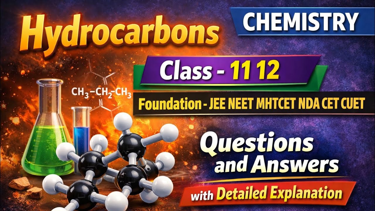 Hydrocarbons - Questions and Concepts Class 11 12- Foundation JEE NEET MHTCET NDA CET CUET CHEMISTRY