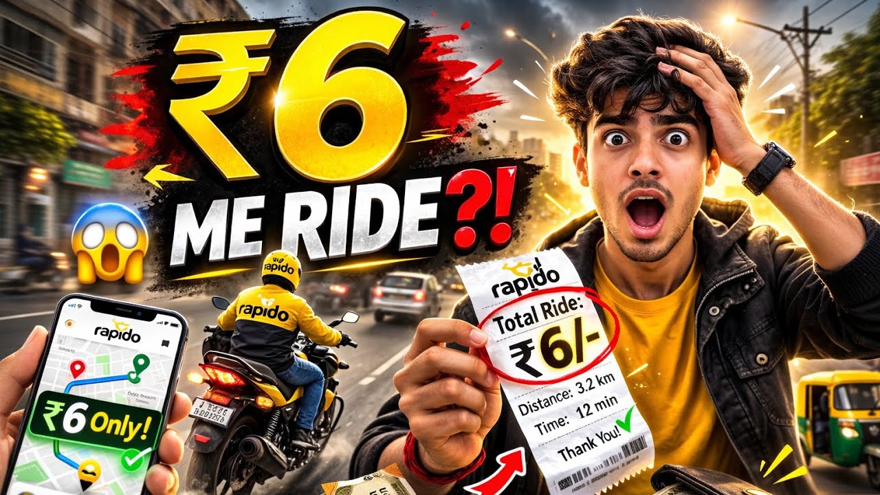 Rapido ki Pehli Ride Itni Sasti?! 😱 Sach Me Shock! #rapido #₹6ride #vlog #viral #video #youtube 
