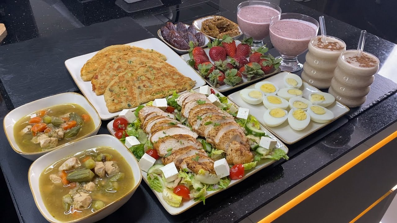 تحدي فطور رمضان وصفات صحية كاملة ومتوازنة بدون دقيق سريعة وغنية بالبروتين 💪
