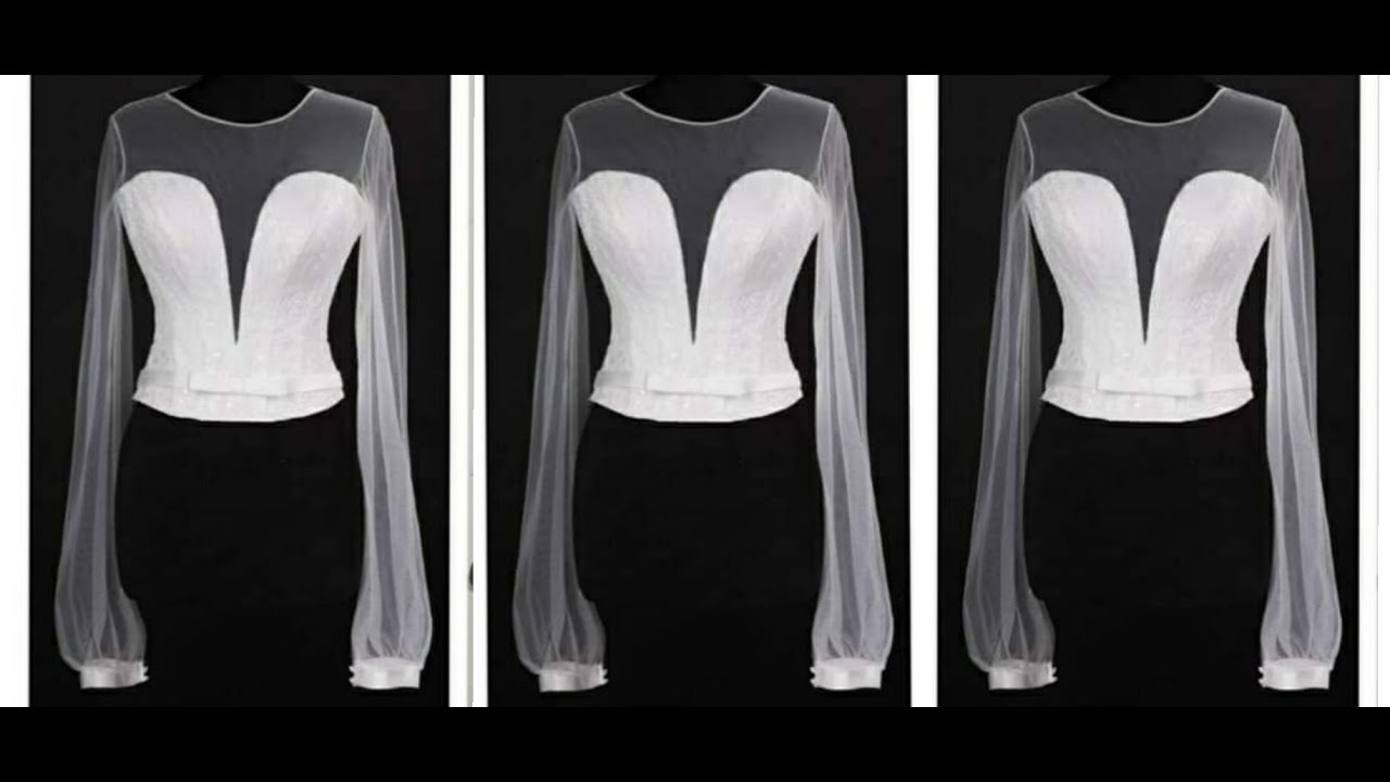 BUSTIER TOP PATTERN WITH ILLUSION NECKLINE | YOKE | BISHOP SLEEVES