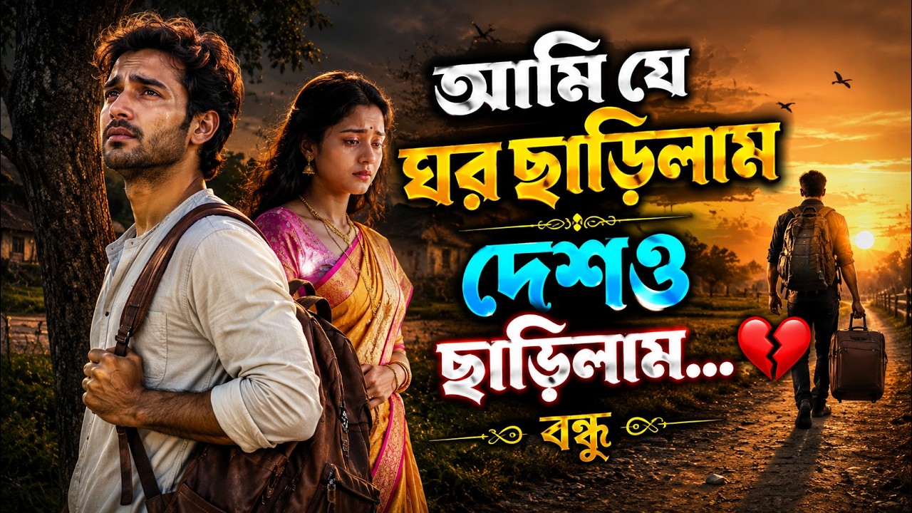 Ami Ghor Sarilam Desh Sarilam (Lyrics) | আমি ঘর ছাড়িলাম দেশ ছাড়িলাম