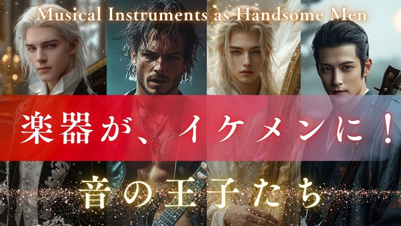 もしも楽器がイケメンだったら。音の王子たち Musical Instruments as Handsome Men | Music Ikemen Collection