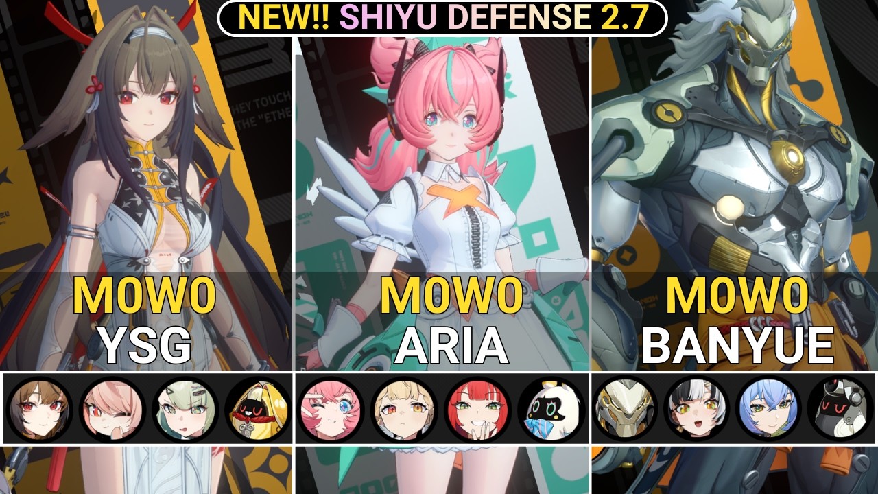 NEW SHIYU RESET! M0W0 YSG & Aria & Banyue Showcase | NEW Shiyu Defense ZZZ 2.7