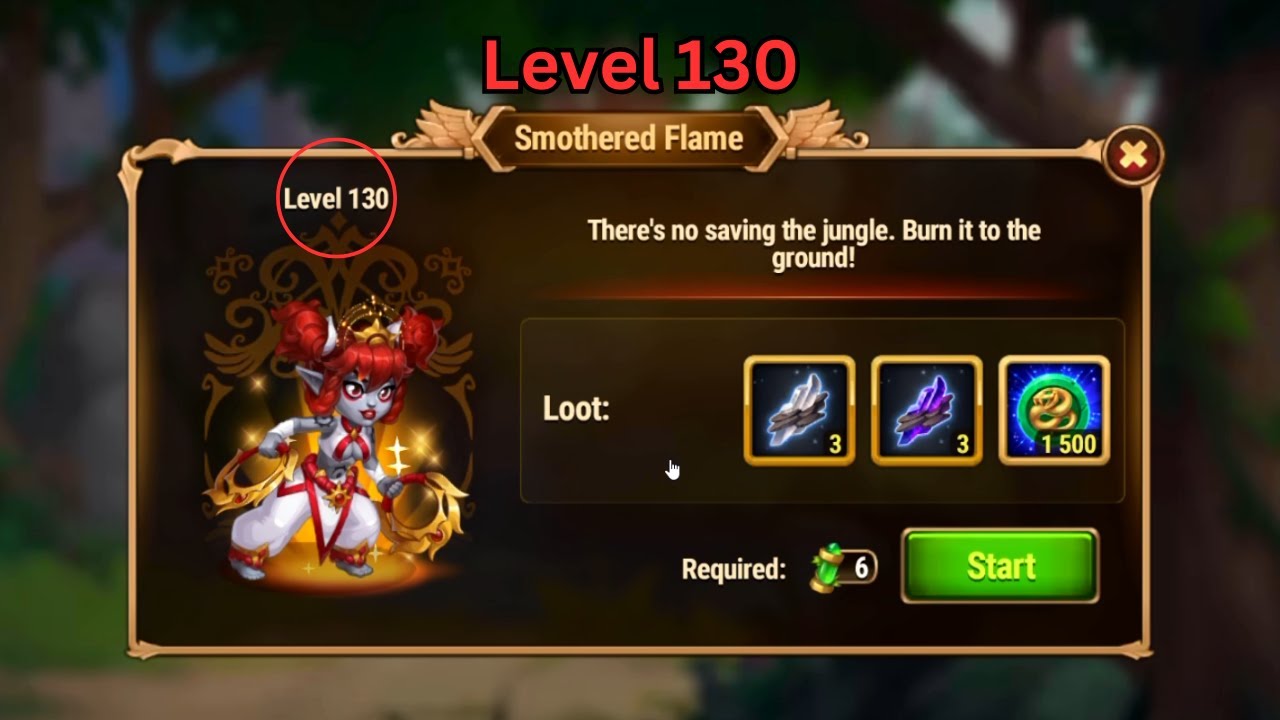 Hero Wars: Dominion Era - Smothered Flame Level 130