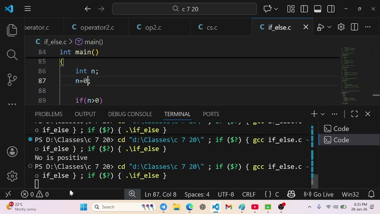 if else in C