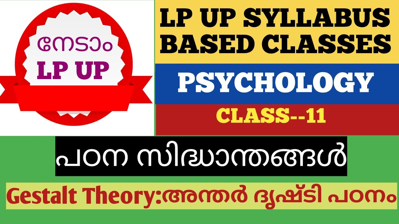 LP UP SYLLABUS BASED CLASSES #Psychology: Gestalt theory for KTET 1 ,2,4 and LP UP