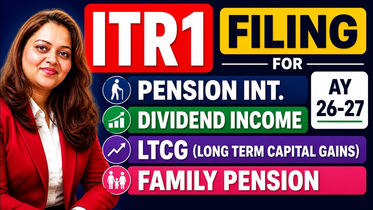 ITR1 Filing for Pensioners AY 26-27| How to file itr1 for Pension Int. Div. LTCG and Family pension