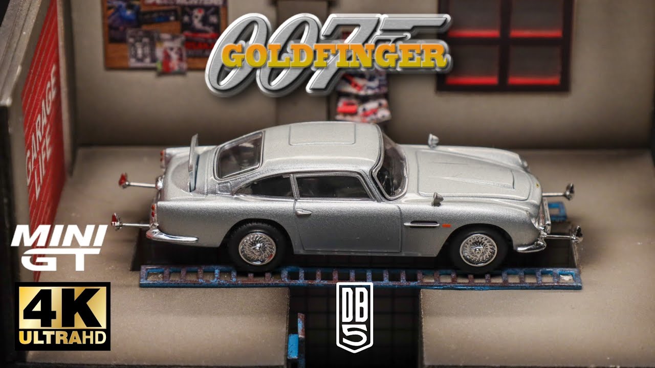 Mini GT 1:64 - James Bond 007 Goldfinger x Aston Martin DB5 l Cinema Shot 4K Die-cast