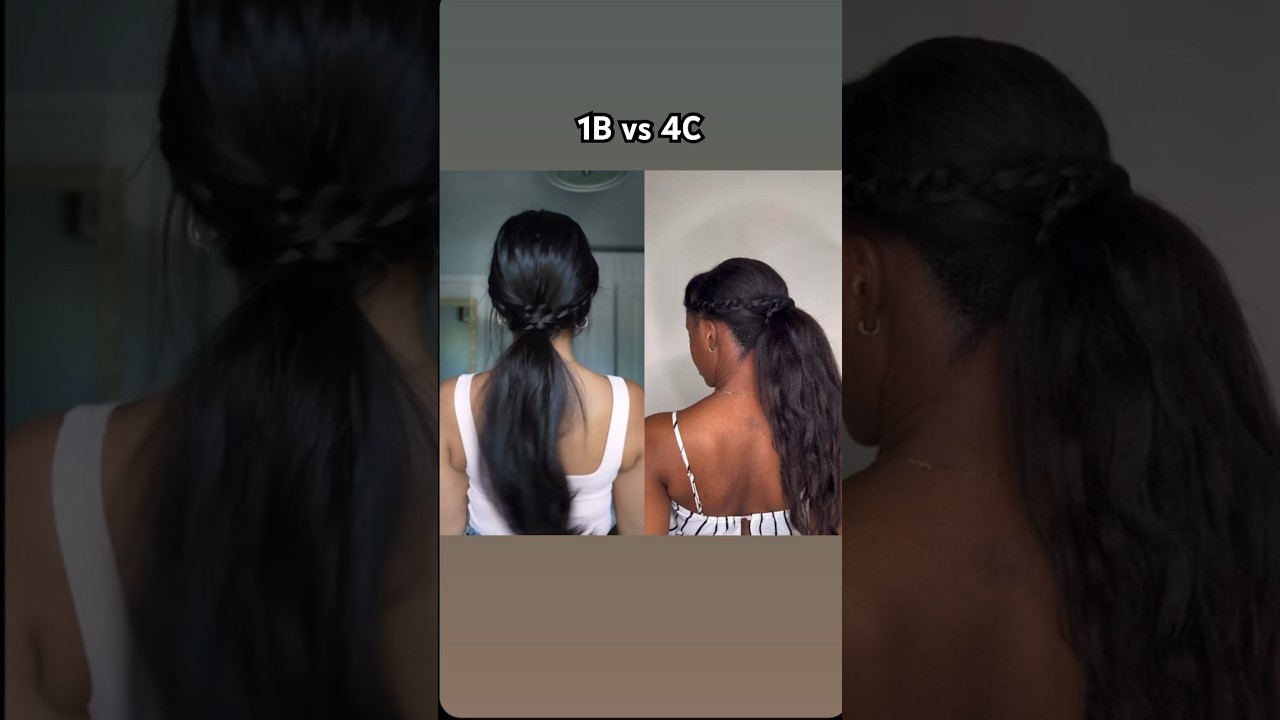 1B VS 4C HAIR 😳😨 #haircare #hairstyle #hairtok #4cnatural