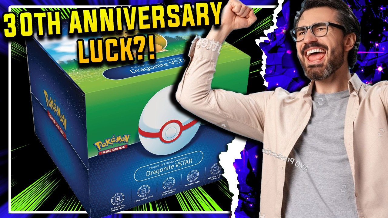 Pokemon 30th anniversary luck?! Dragonite VSTAR Premier Deck Holder Collection Opening!