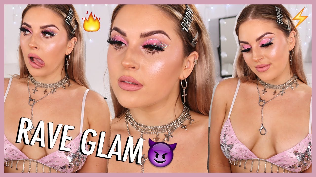 EDC FESTIVAL MAKEUP 🔥 Pink & Glitter! Chit Chat GRWM