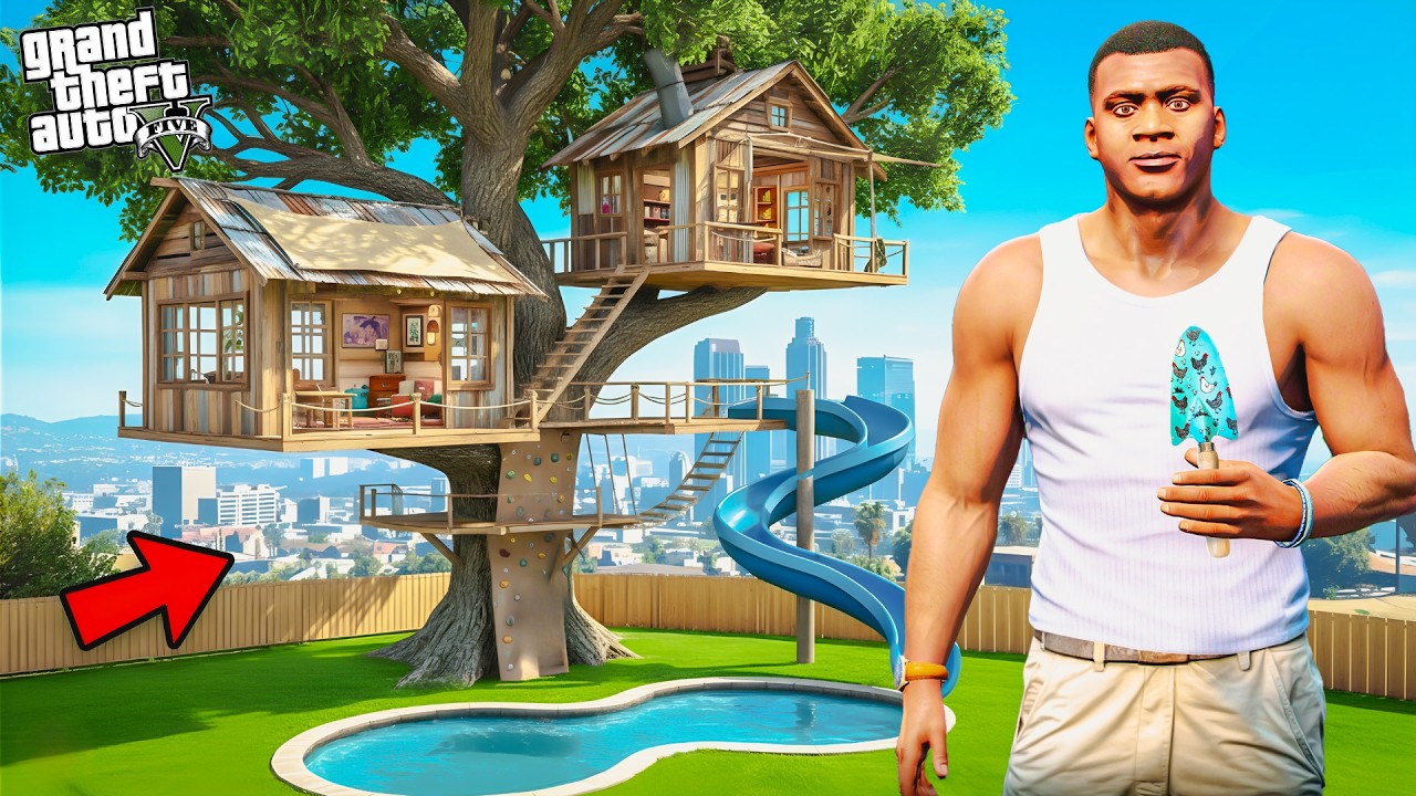 Franklin Building A Tree House For The First Time Ever 😲In GTA 5 Malayalam