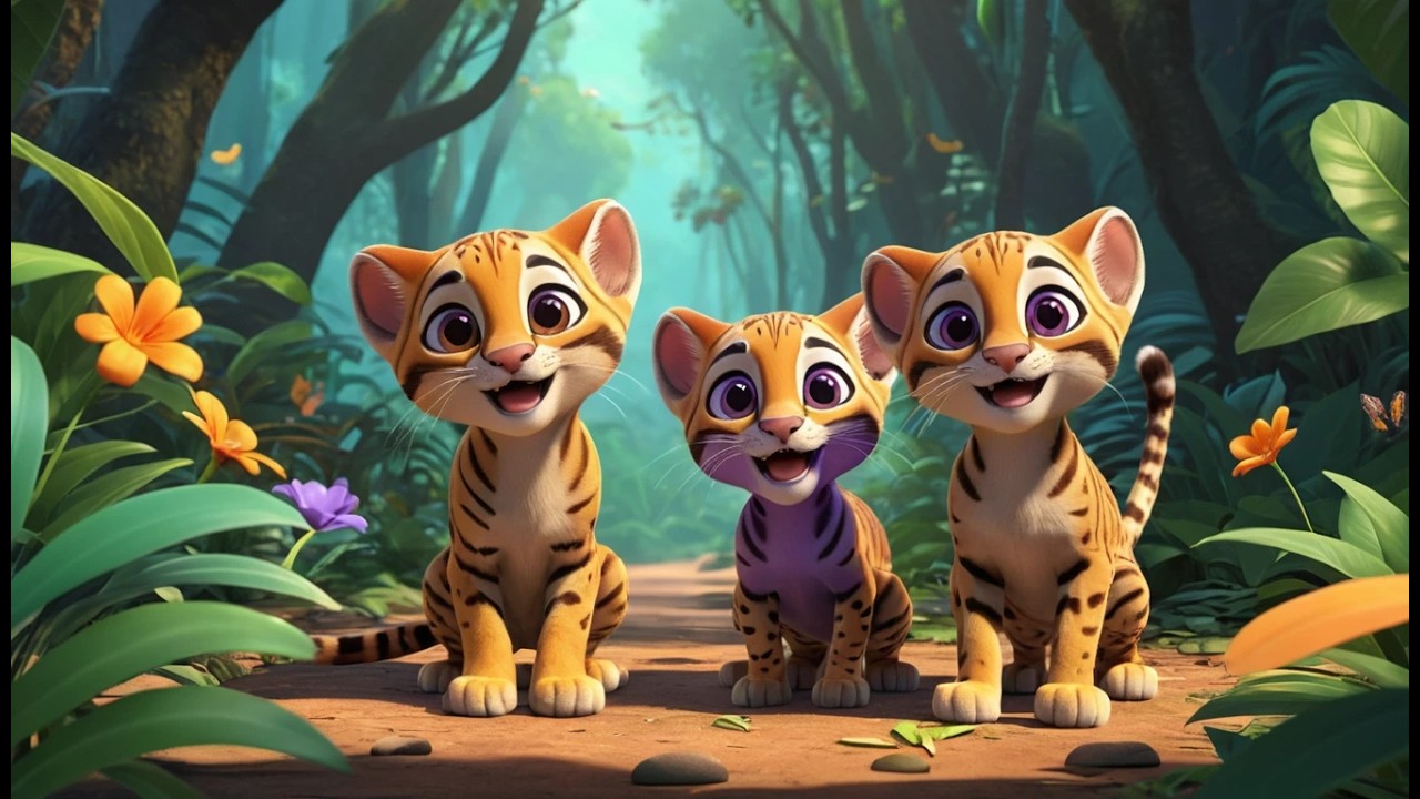 Vijf Kleine Ocelotten Springen op de Trein | Vrolijk Dierenliedje & Tellen voor Peuters
