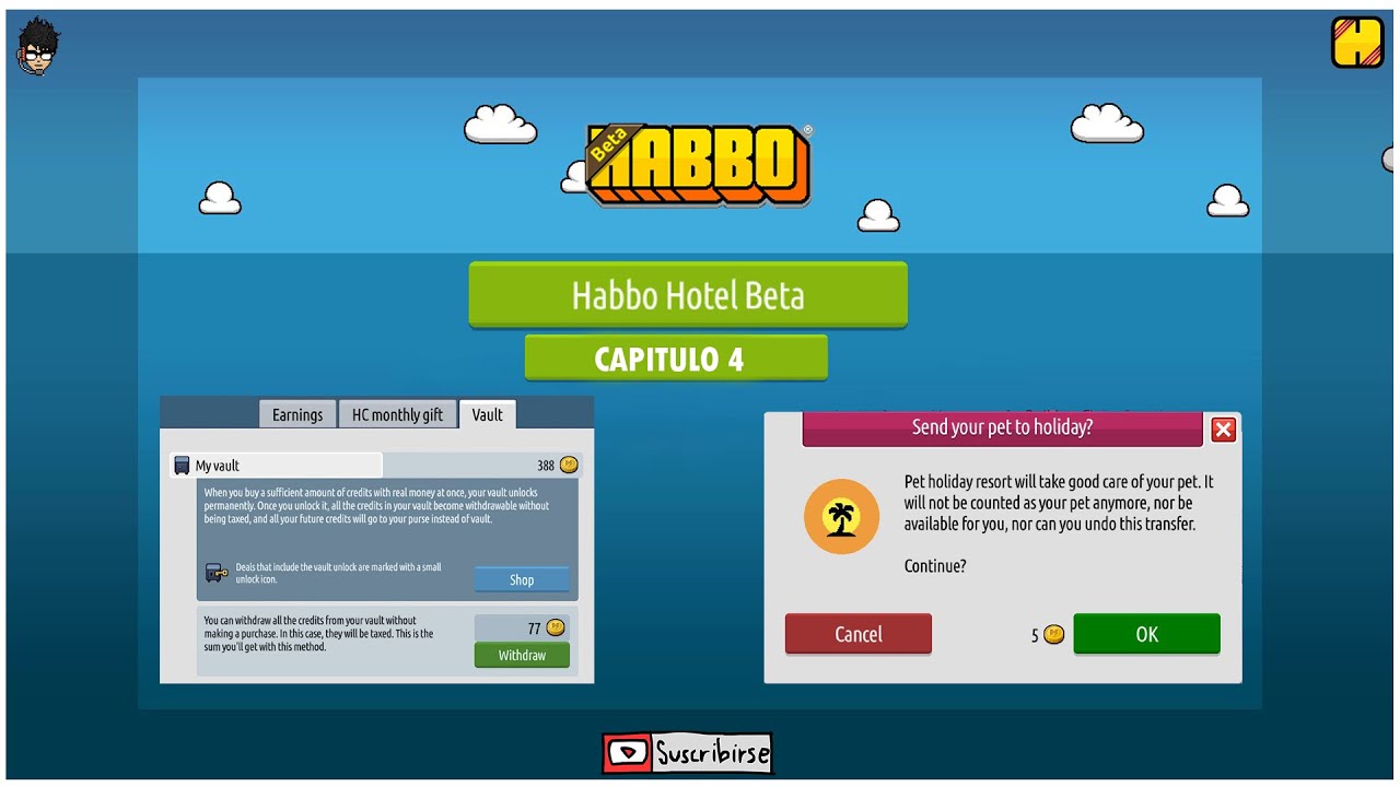 HABBO BETA 2020 - Capitulo 4 (Navegador de salas, Crear Salas, Inventario, Ganancias y Caja Fuerte.