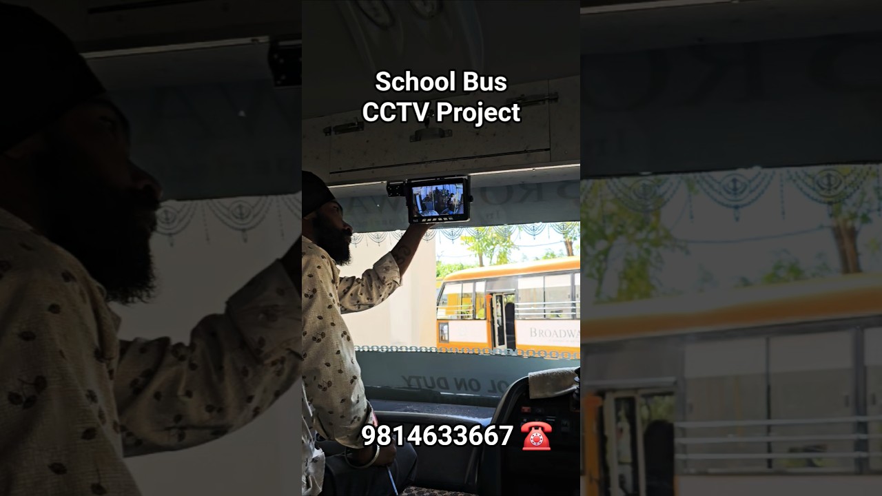 School Bus CCTV Camera Installation with inbuit DVR and LED Screen.  Call 9814633667 