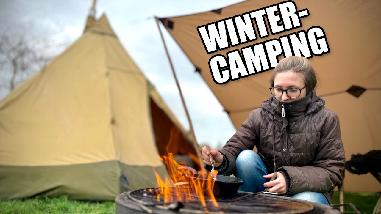 Wintercamping im Regen: Tentipi Safir 9 mit Holzofen & Feuer | Glamping Setup