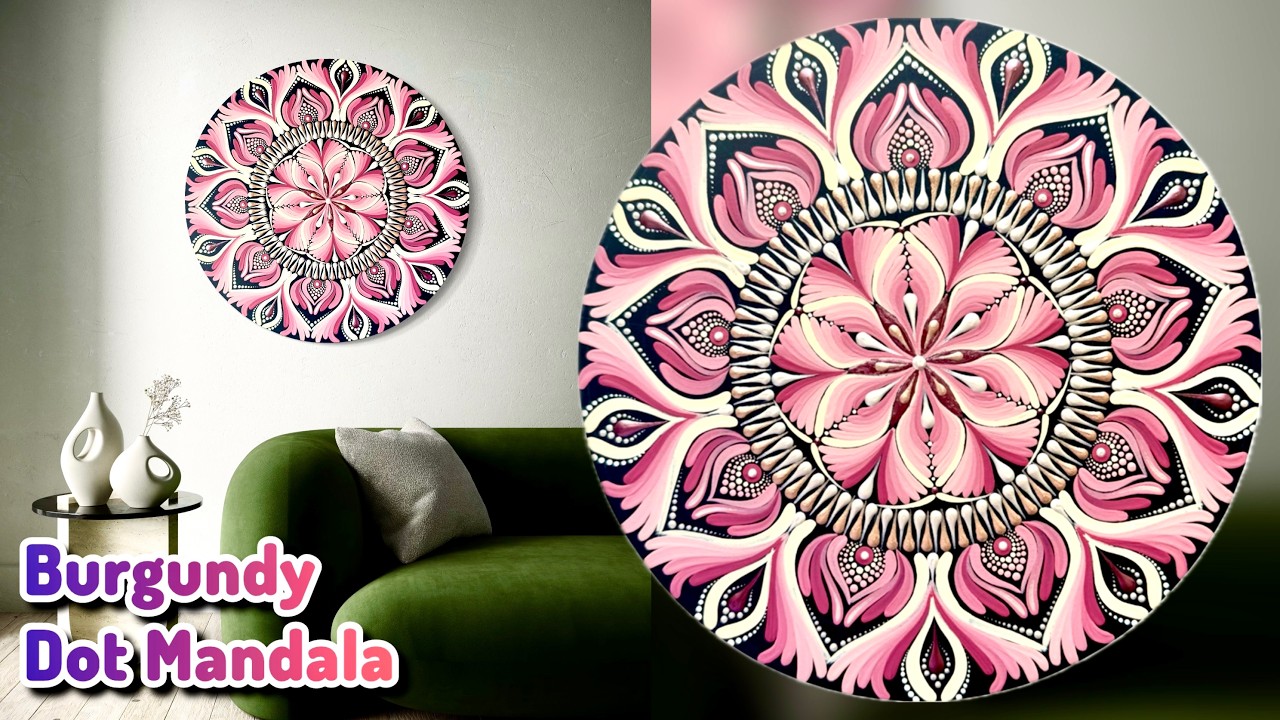 Create AMAZING Burgundy Dot Mandalas with This Step by Step Guide