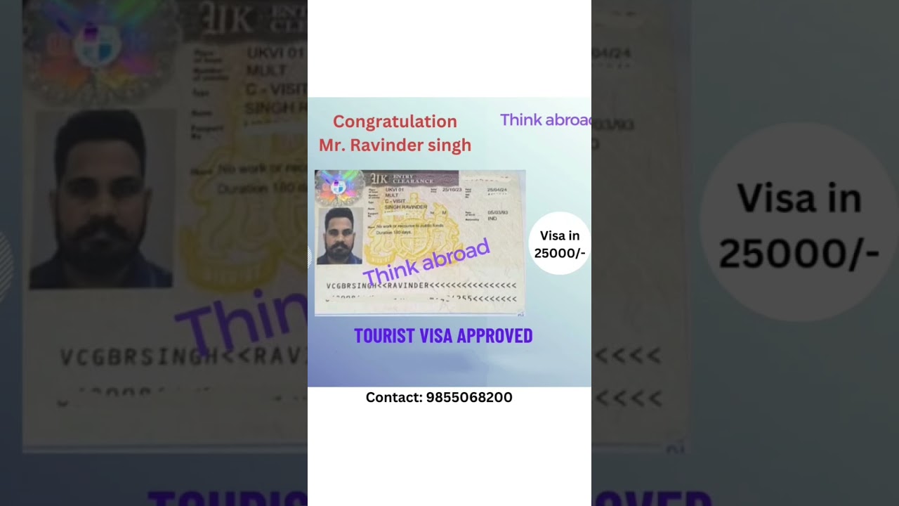 Tourist Visa In just 25000 money back Guarantee 