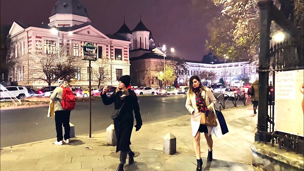 🇹🇩Cold night walking tour | Bucharest, Romania | December 2022 ❄️🌬❤️