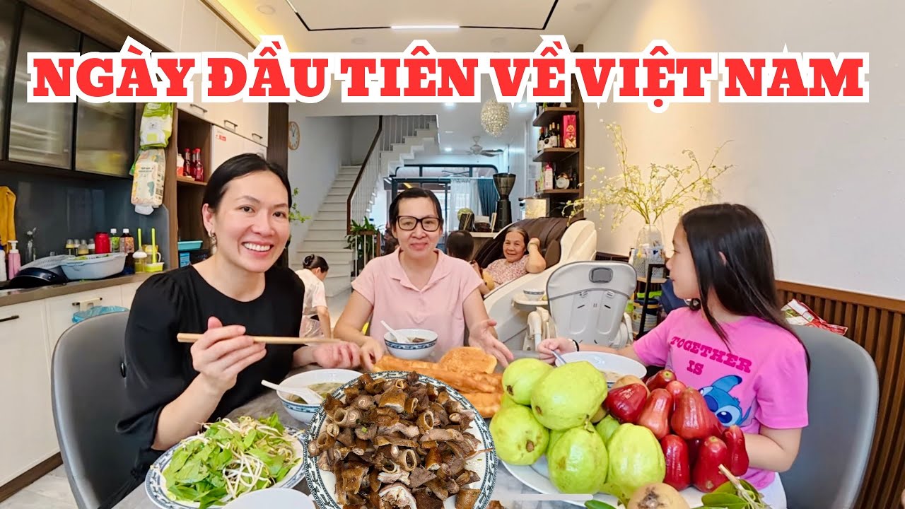 SÁNG ĐẦU TIÊN Ở VIỆT NAM - ĐI ĂN SÁNG, ĐI CHỢ MUA TRÁI CÂY VỀ ĂN LIỀN || ĂN GÌ Ở MỸ