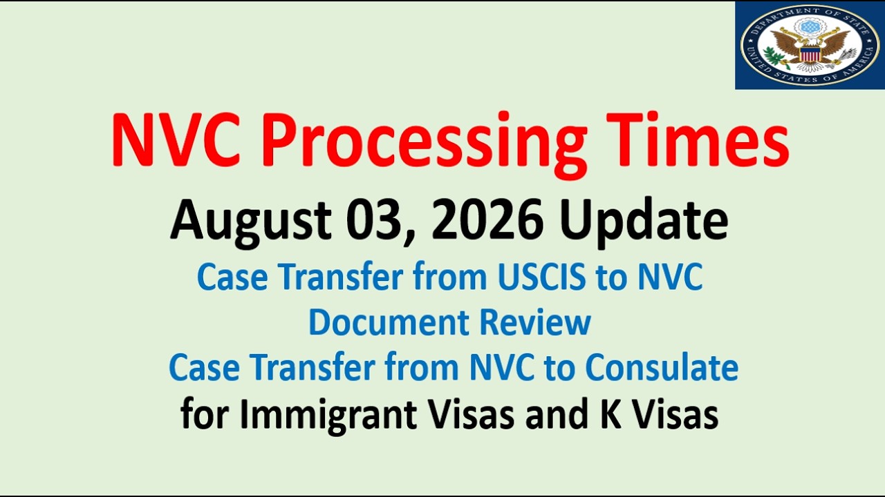 NVC Processing Times As of August 03, 2026 | Welcome Letter | Document Review | NVC Inquiry