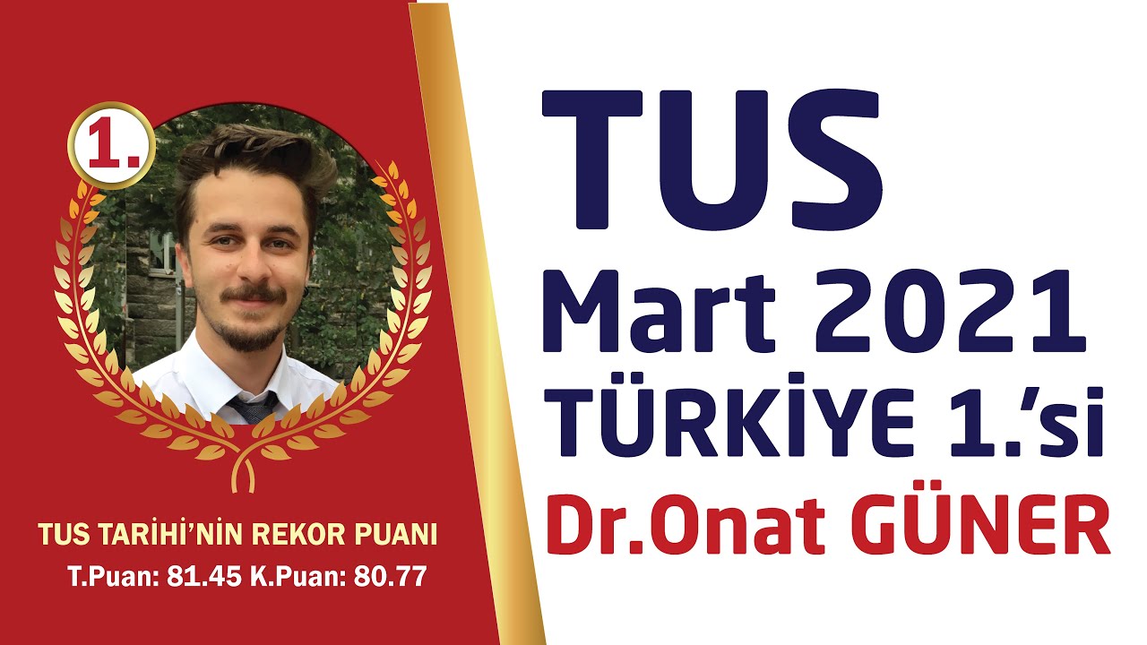 TUS DERECE RÖPORTAJLARI I 2021 Mart TUS BİRİNCİSİ Dr. Onat GÜNER ile TUS'a HAZIRLIK SÜRECİ