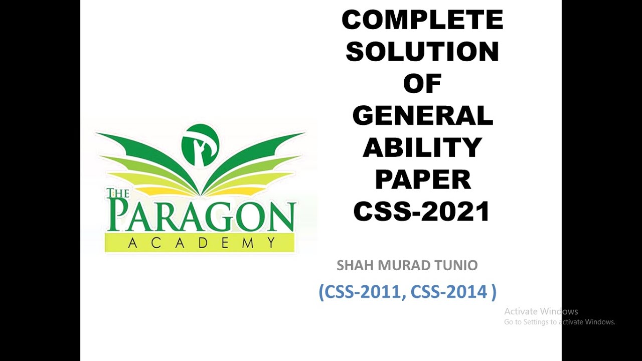 CSS 2021 Solved General Ability| (Complete Q#6, 7 & 8)| Quick Review|