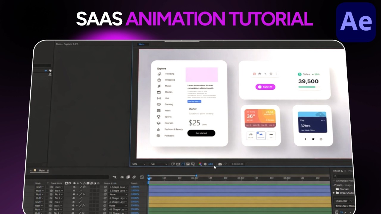 Best SaaS Animation for beginners tutorial course