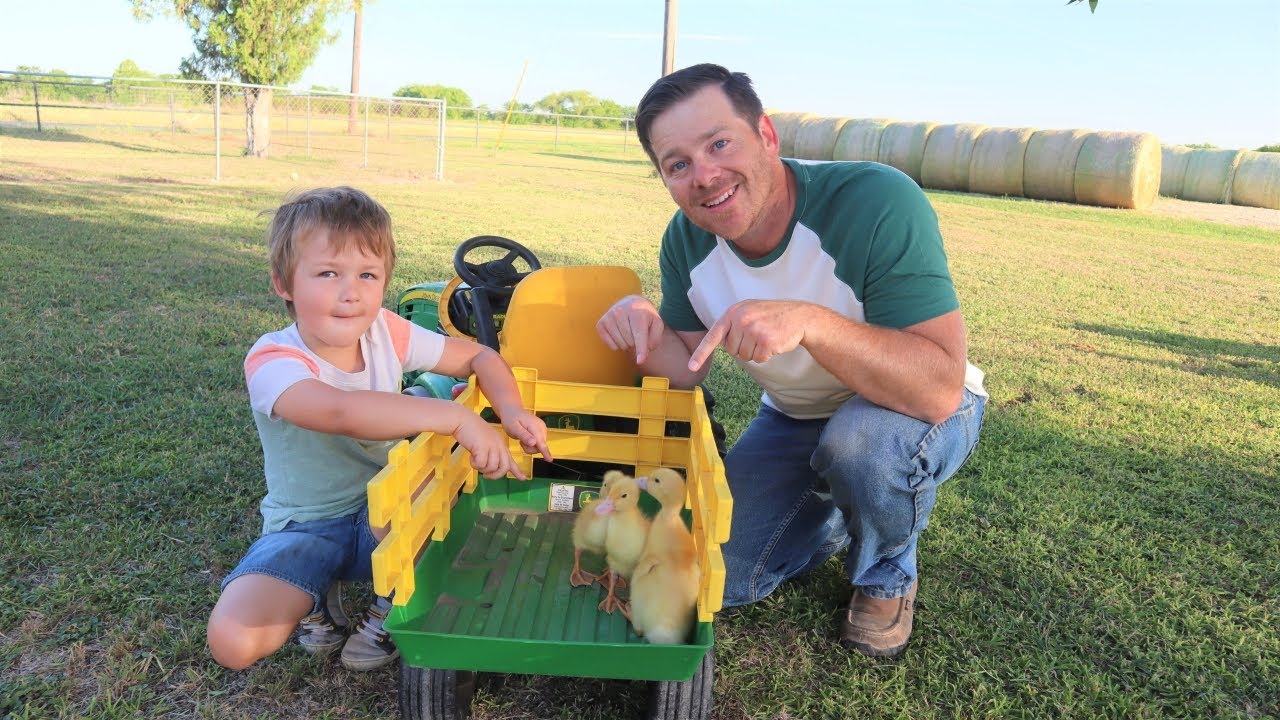 Finding hay for our ducks on the farm using tractors and more