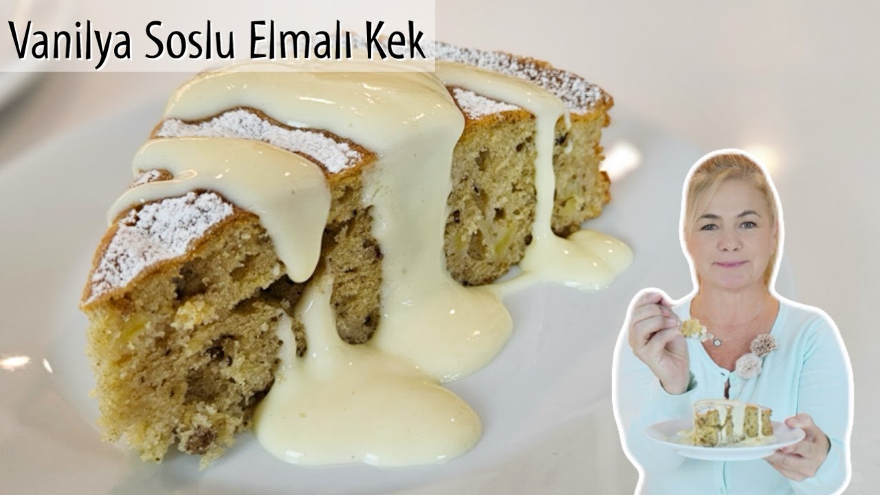 Ünlü pastanenin vanilya sos tarifiyle elmalı kek