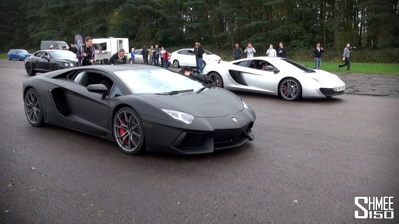 Drag Race: McLaren 12C vs Lamborghini Aventador at Vmax Quicksilver