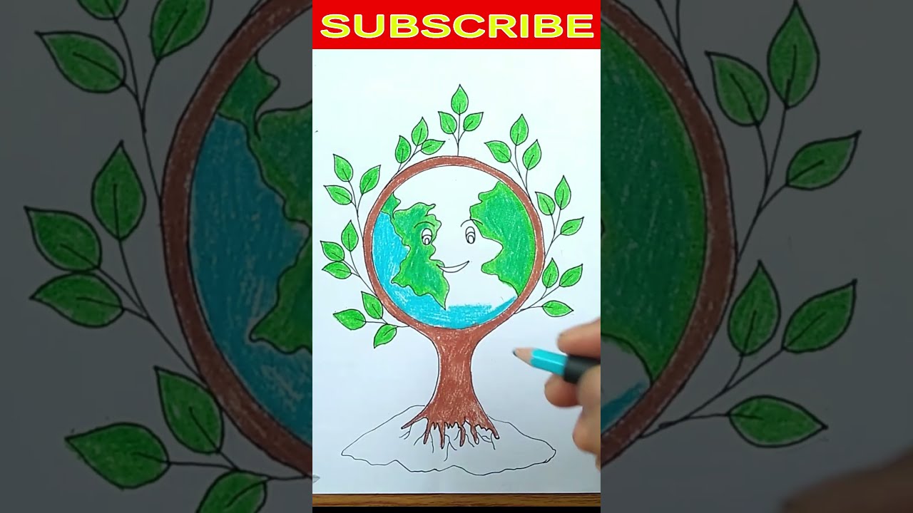 Earth Day Drawing / Earth Day Poster Drawing / World Earth Day Drawing / Save Earth Drawing