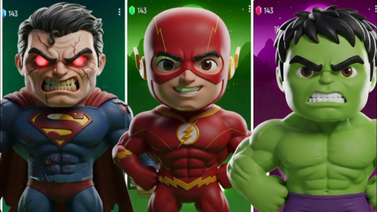 IMPOSSIBLE HERO BATTLE 🤯 Superman 🦸‍♂️ vs Flash ⚡ vs Hulk 💚 | Tiles Hop