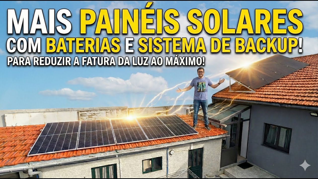 MAIS PAINÉIS SOLARES COM BATERIAS E SISTEMA DE BACKUP! PARA REDUZIR A FATURA DA LUZ AO MÁXIMO!