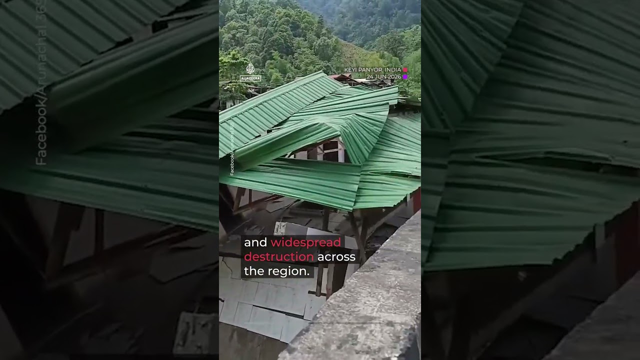Flash floods hit India's Arunachal Pradesh | #AJ shorts